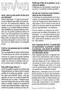 entretien - exposition à l'école régionale des beaux arts de rennes (association un/un)