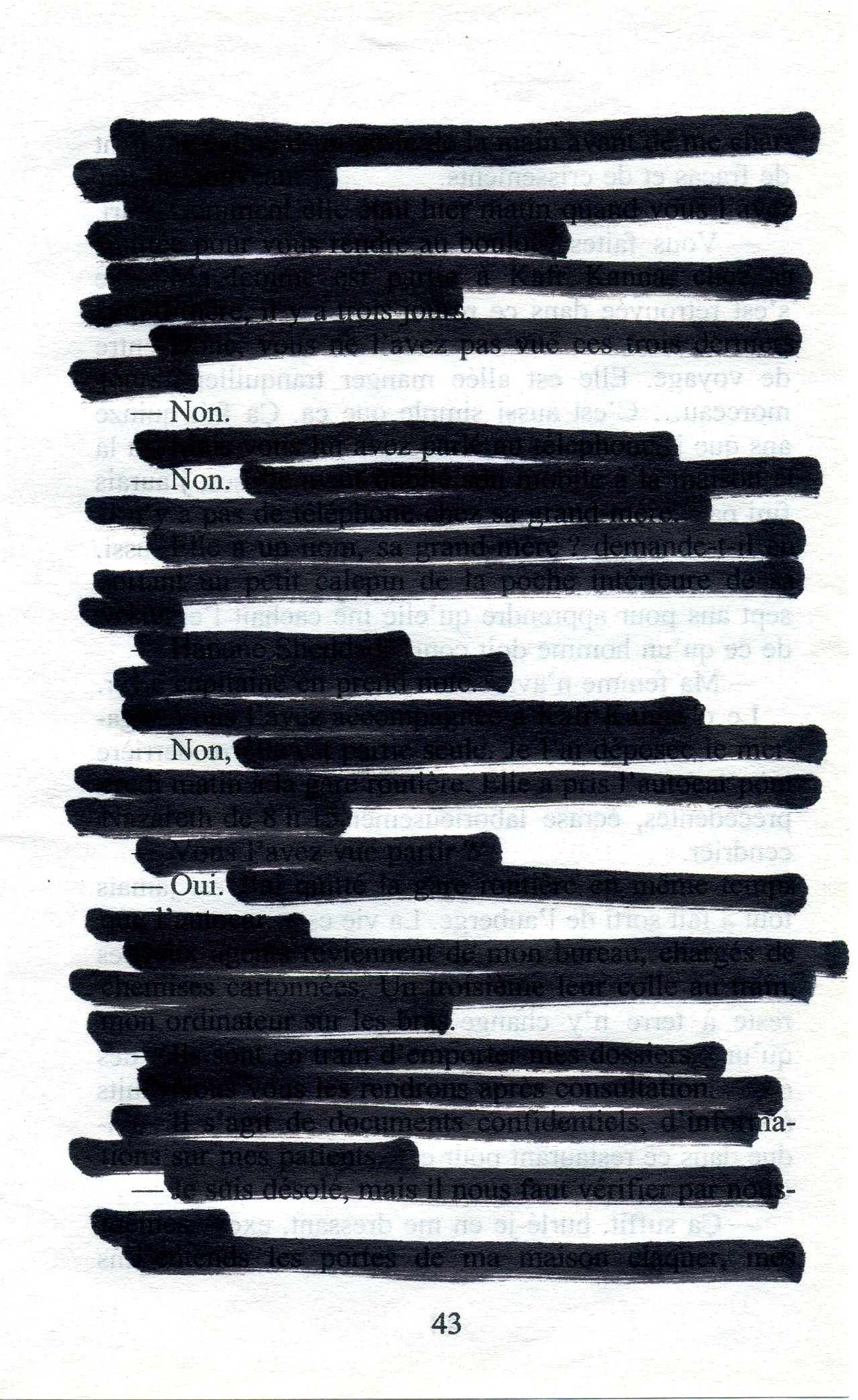 non - poème raturé