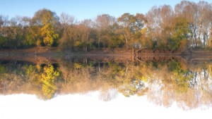 berge et son reflet inversé