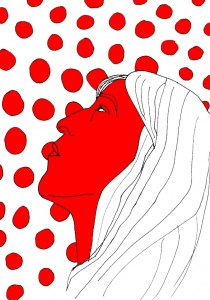 les gens dans le journal : femme à bulles