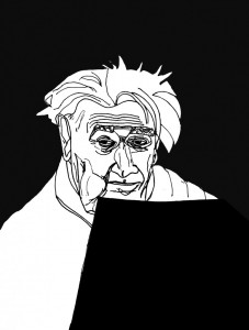 les gens dans le journal : homme au silence