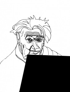 les gens dans le journal : homme au silence