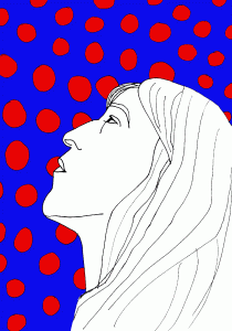 les gens dans le journal : femme à bulles