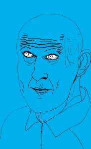 les gens dans le journal : homme aux yeux