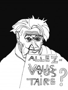 les gens dans le journal : homme au silence