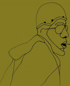 les gens dans le journal : homme au casque