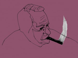 les gens dans le journal : homme au cigare