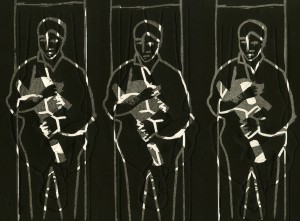 triple autoportrait à l'enfant